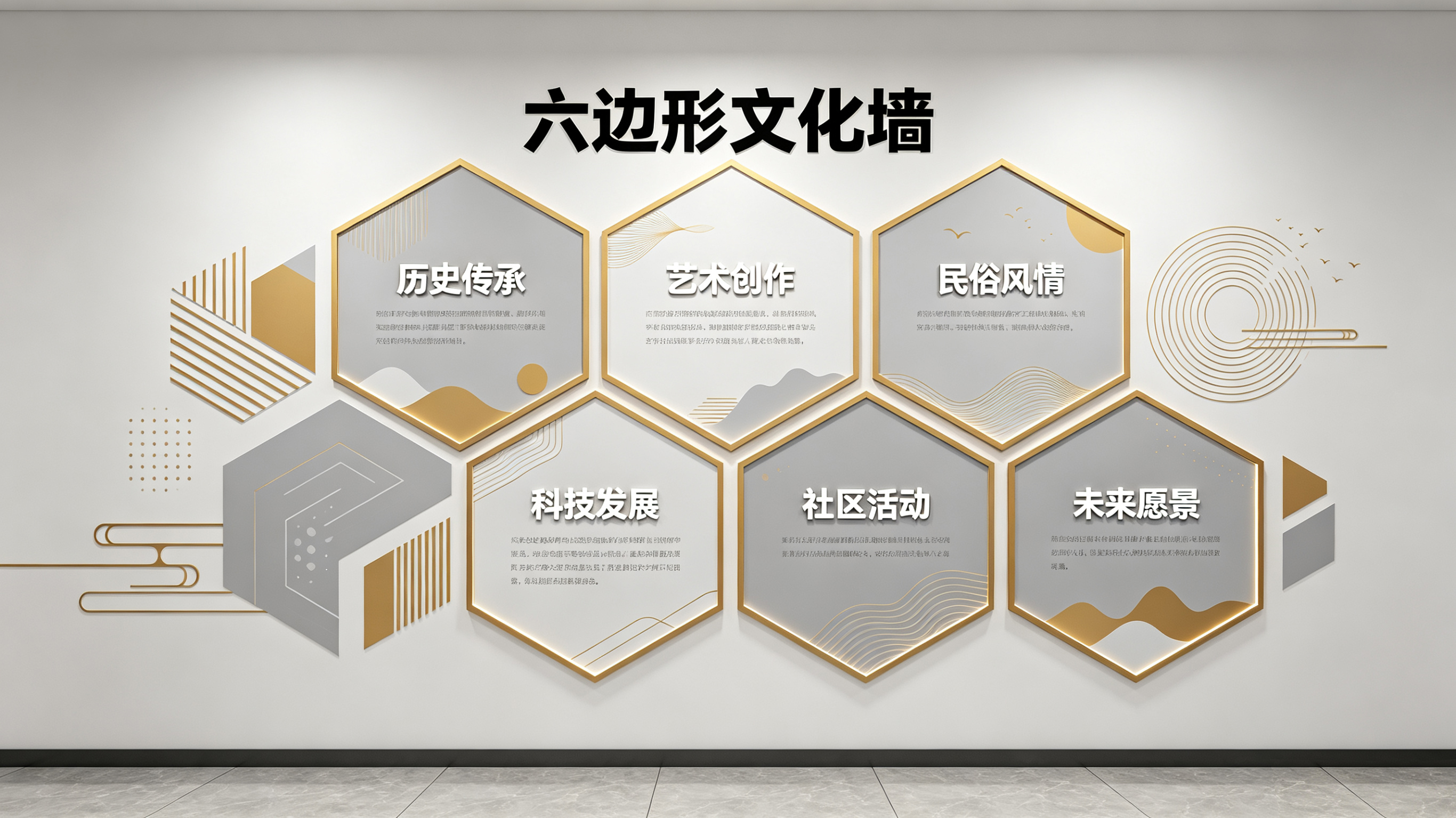  上杭企业文化墙 | 六边形信息美学